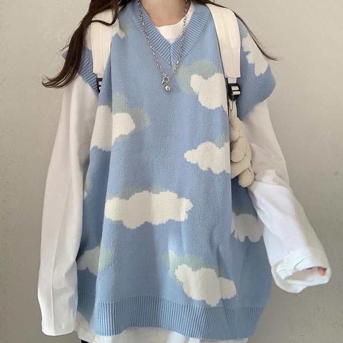 Cloudy Skies Knit Vest - Vedlit