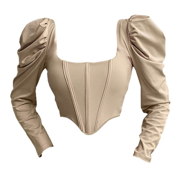 Coffee Cream Corset Top - Vedlit