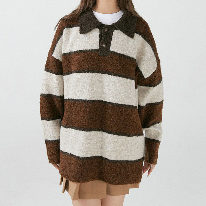 Coffee Shop Striped Pullover - Vedlit