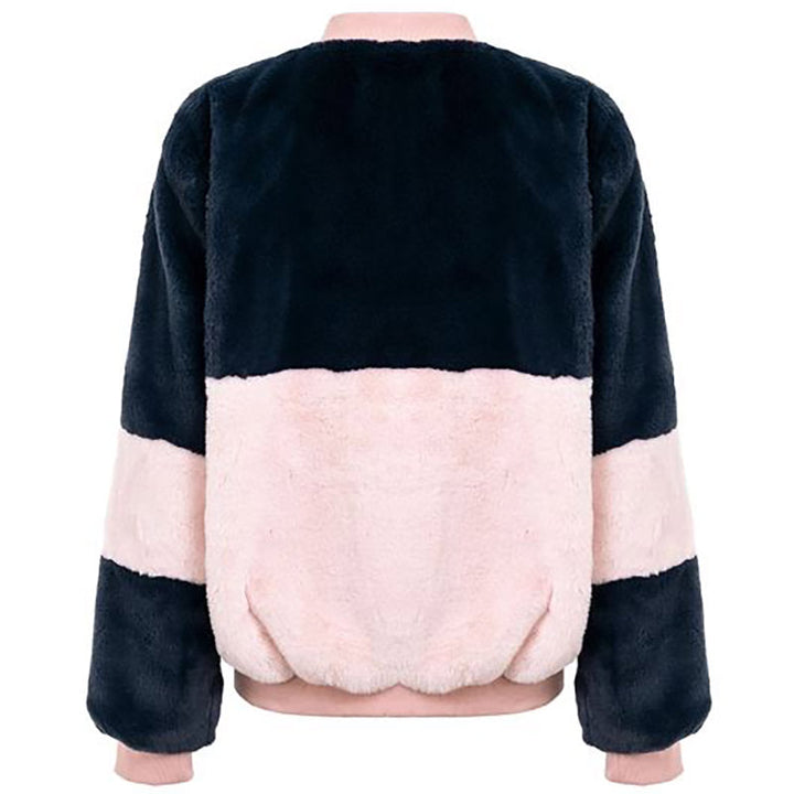 Color Block Fuzzy Jacket - Vedlit