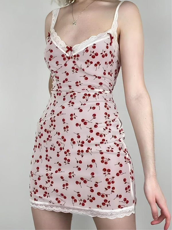 Coquette Cherry Mini Dress - Vedlit