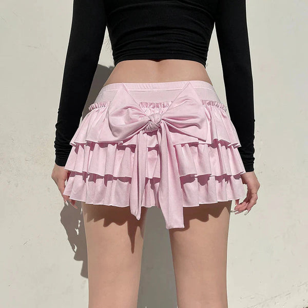 Coquette Layered Bow Mini Skort - Vedlit