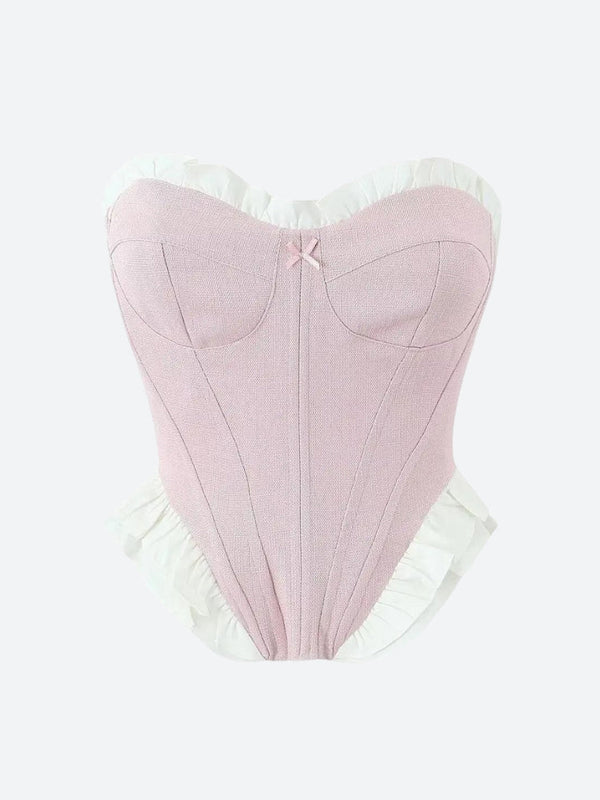 Coquette Pink Corset Top - Vedlit