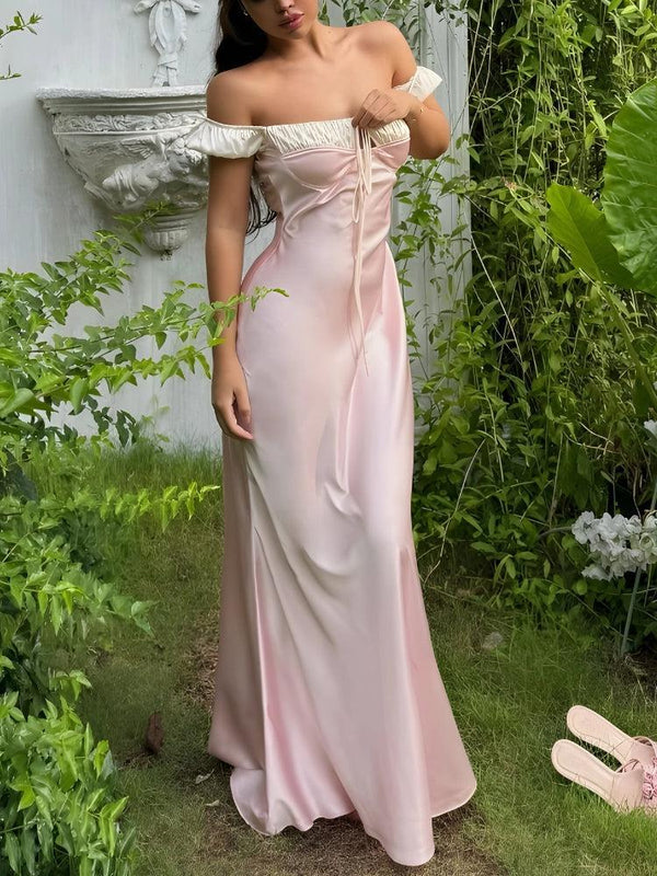 Coquette Princess Satin Maxi Dress - Vedlit