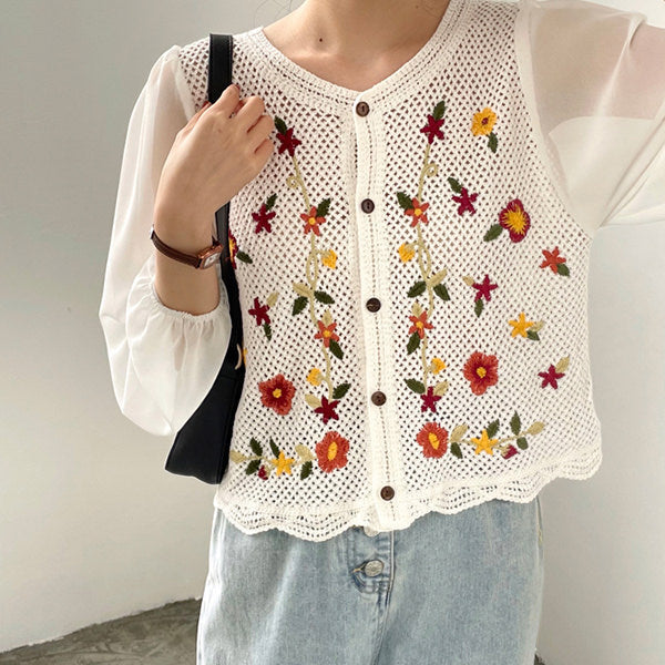 Cottagecore Floral Cardigan - Vedlit