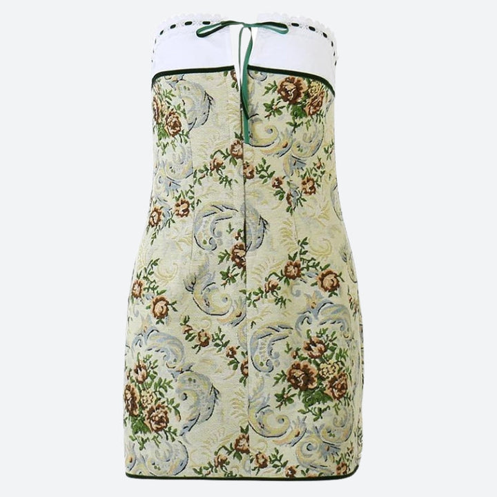 Cottagecore Floral Tube Mini Dress - Vedlit