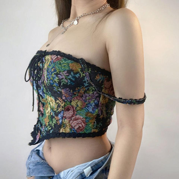 Cottagecore Lace Detailed Corset Top - Vedlit