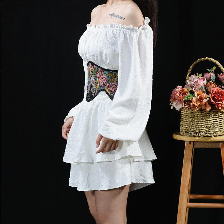 Cottagecore Ribbon Lace Up Waist Corset - Vedlit