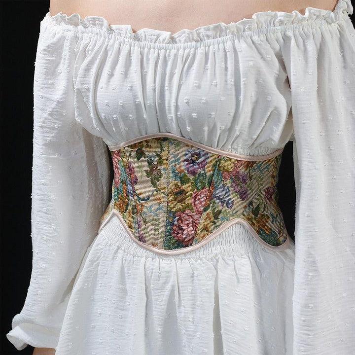 Cottagecore Ribbon Lace Up Waist Corset - Vedlit