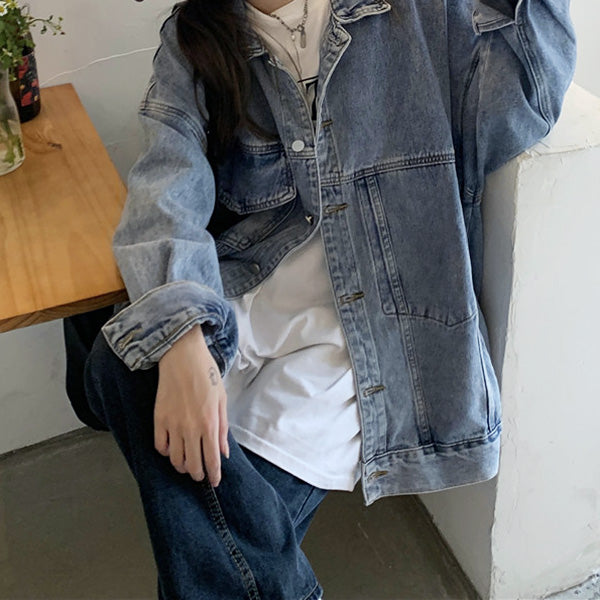 Cozy Up Asymmetrical Denim Jacket - Vedlit