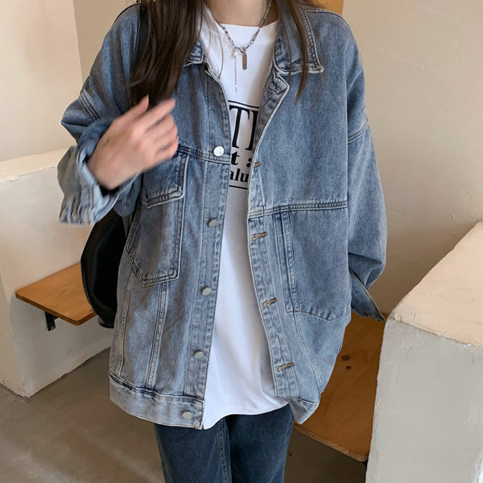 Cozy Up Asymmetrical Denim Jacket - Vedlit