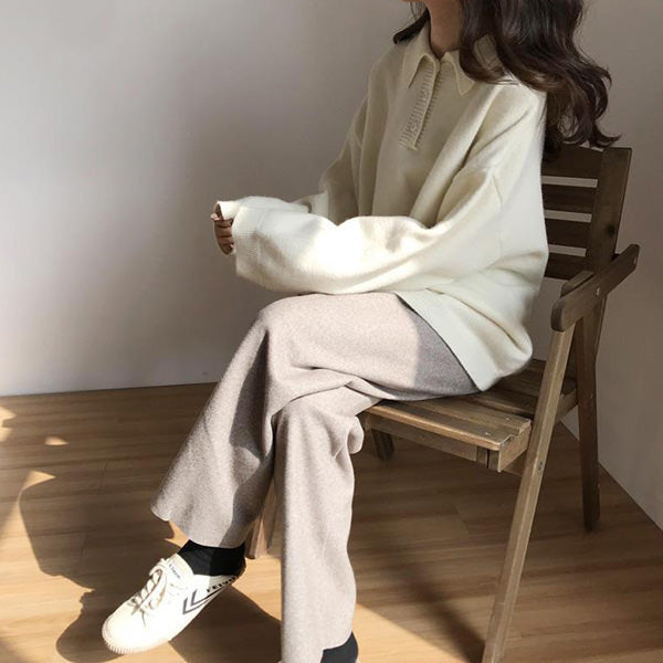 Cozy Days Button Neck Sweater - Vedlit