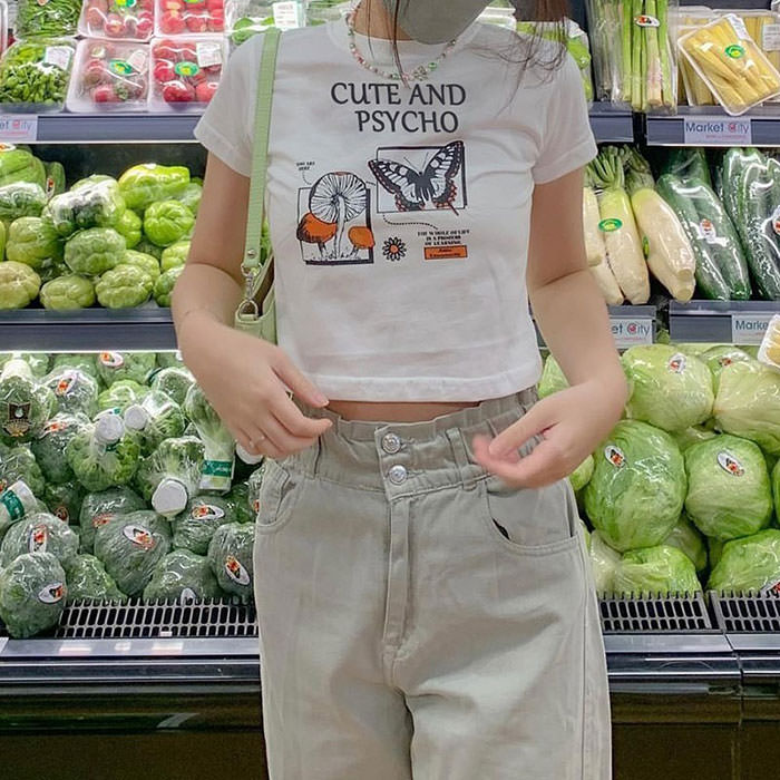 Cute and Psycho Crop Top - Vedlit