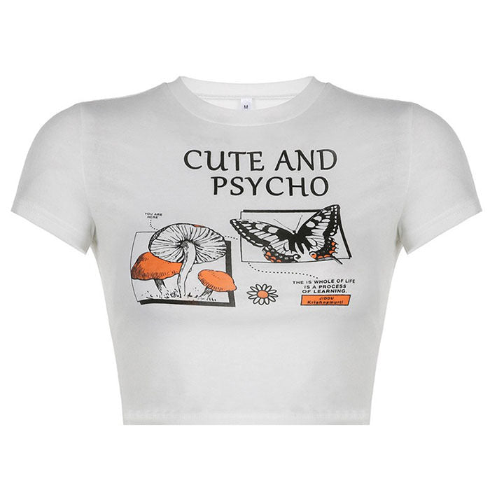Cute and Psycho Crop Top - Vedlit