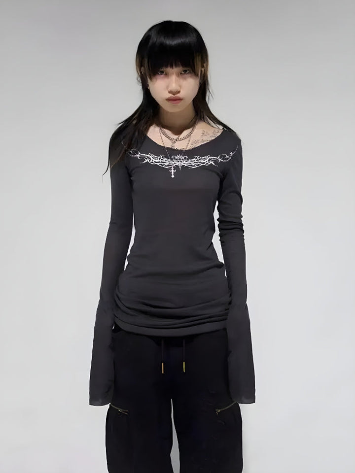 Cyberpunk Extra Long Sleeve Top - Vedlit