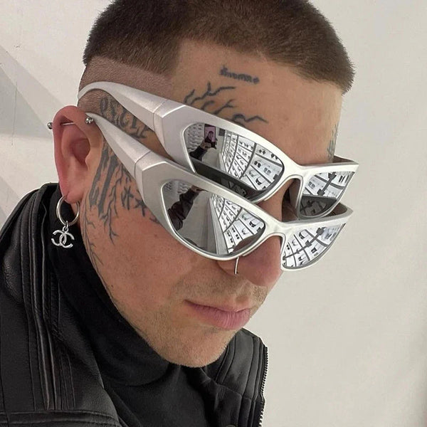 Cyberpunk Rave On Cat Eye Sunglasses - Vedlit