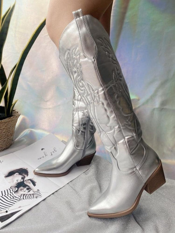 Disco Cowgirl Western Knee-High Boots - Vedlit