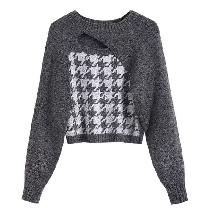 Dogtooth Check Top & Sweater Co-Ord - Vedlit