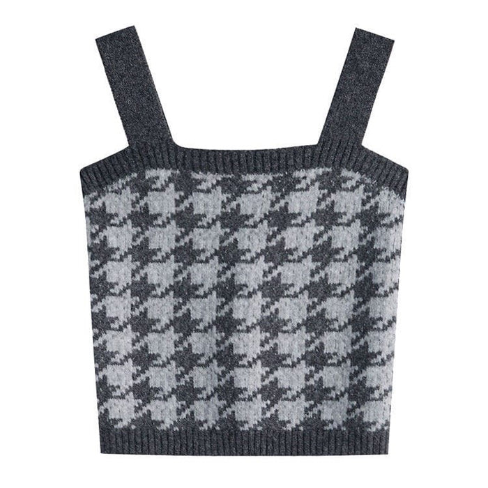 Dogtooth Check Top & Sweater Co-Ord - Vedlit