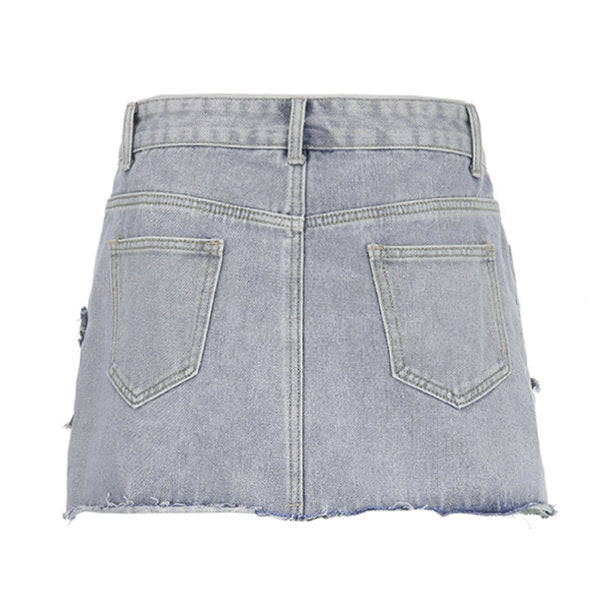 Downtown Girl Star Denim Skirt - Vedlit