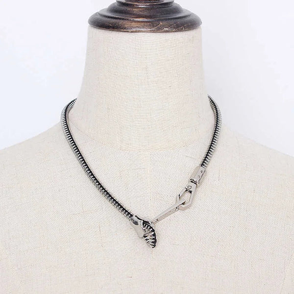 Edgy Adjustable Zipper Necklace - Vedlit