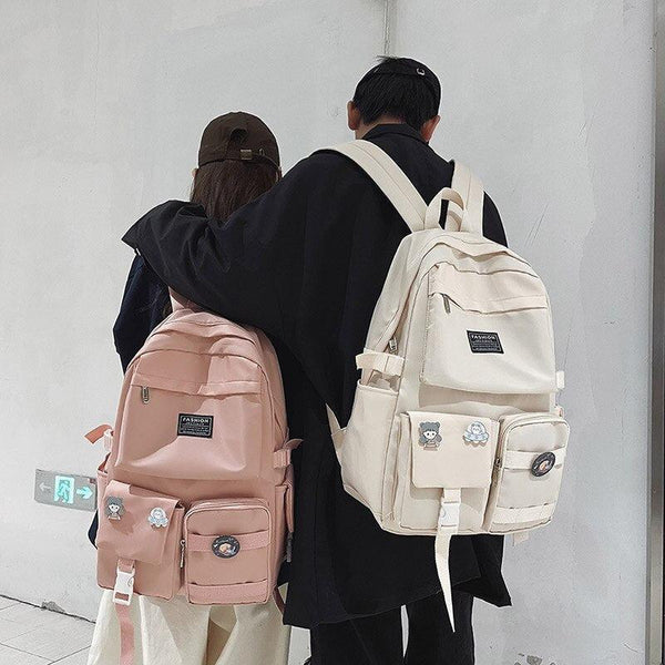 Extra Pockets Unisex School Backpack - Vedlit