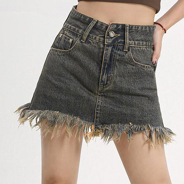 Fairy Grunge Denim Skirt - Vedlit