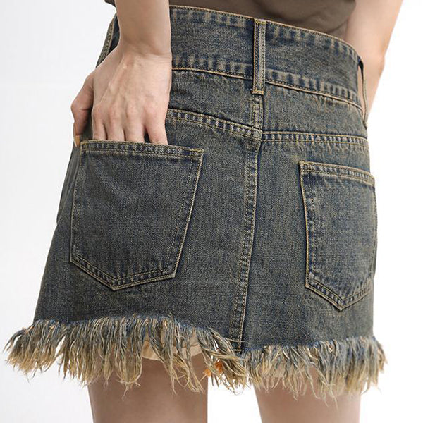 Fairy Grunge Denim Skirt - Vedlit