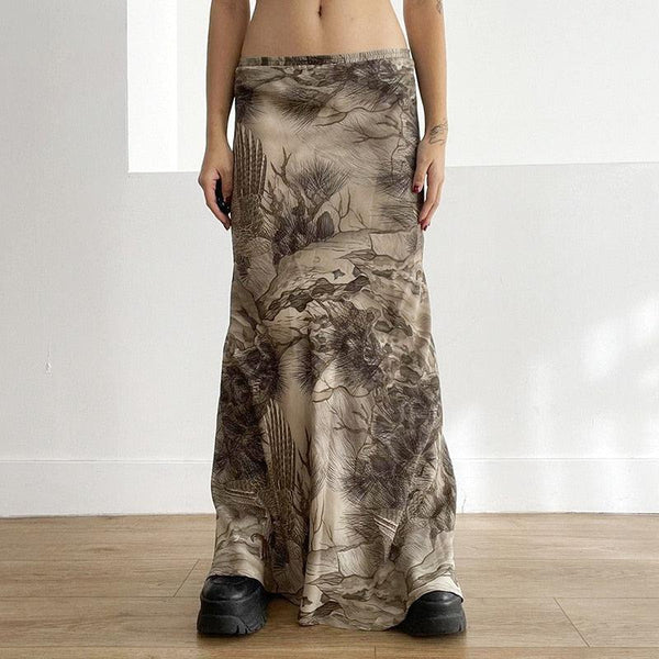 Fairy Grunge Forest Maxi Skirt - Vedlit