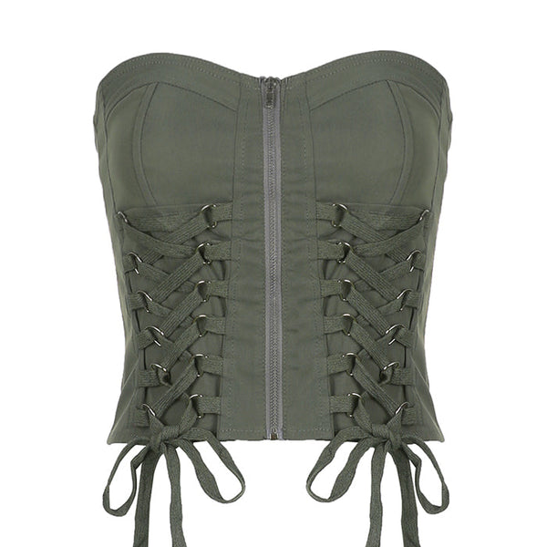 Fairy Grunge Lace Up Corset - Vedlit