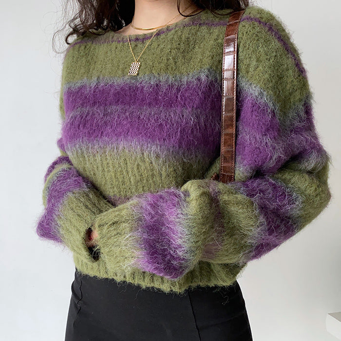 Fairy Grunge Striped Sweater - Vedlit