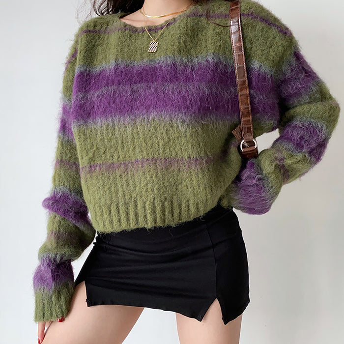 Fairy Grunge Striped Sweater - Vedlit