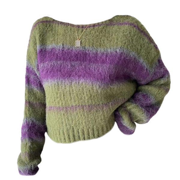 Fairy Grunge Striped Sweater - Vedlit
