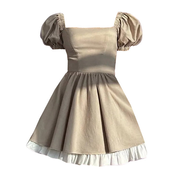 Fairycore Aesthetic Green Mini Dress - Vedlit
