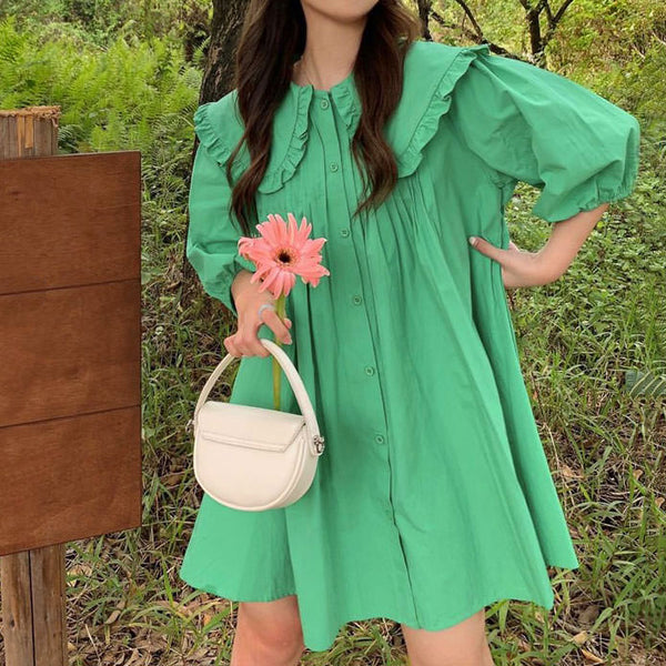 Fairycore Little Green Dress - Vedlit
