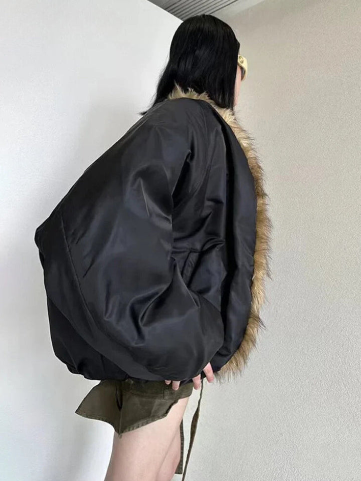 Faux Fur Puffer Jacket - Vedlit