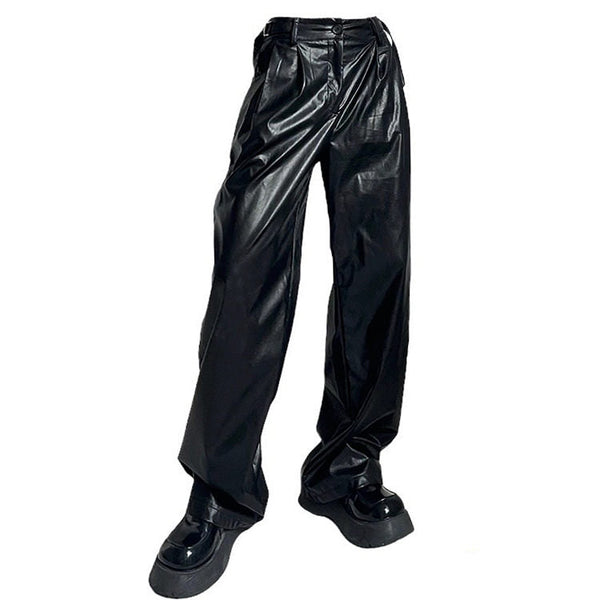 Faux Leather Grunge Pants - Vedlit