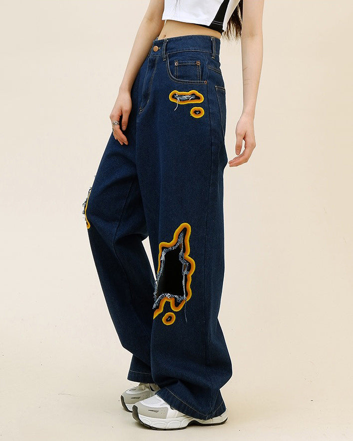 Feel The Burn Cut-Out Jeans - Vedlit