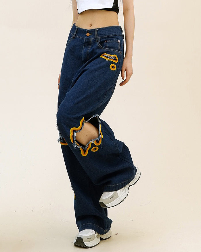 Feel The Burn Cut-Out Jeans - Vedlit