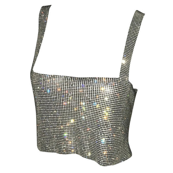 Feelin' So Icy Rhinestone Top - Vedlit