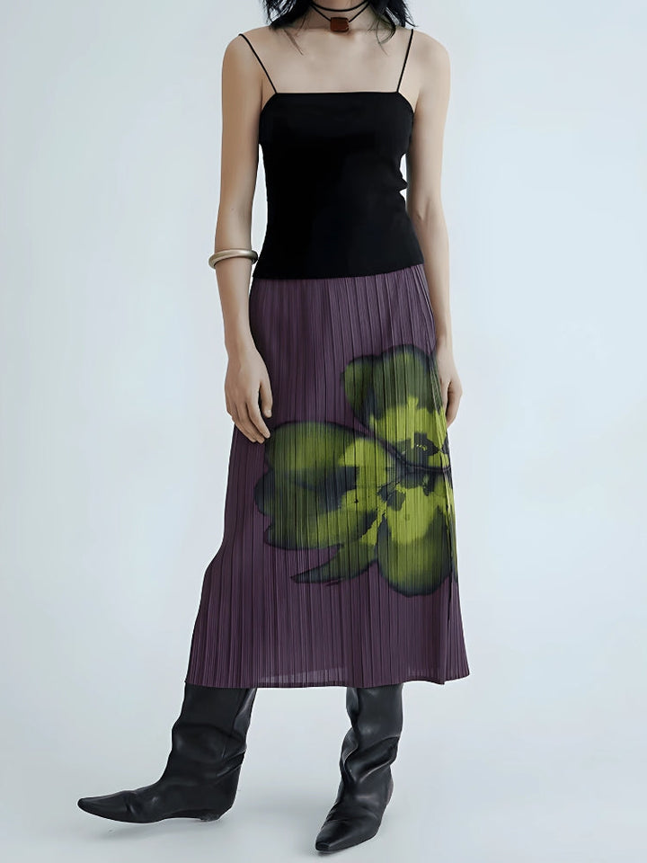 Floral Top & Midi Skirt Two Piece Set - Vedlit