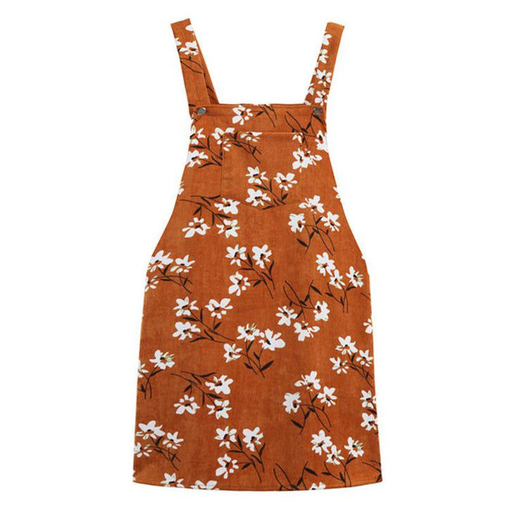 Floral Dungaree Dress - Vedlit
