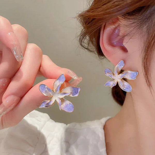 Flower Gold Stud Earrings - Vedlit