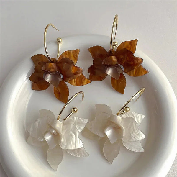 Flower Hoop Earrings - Vedlit