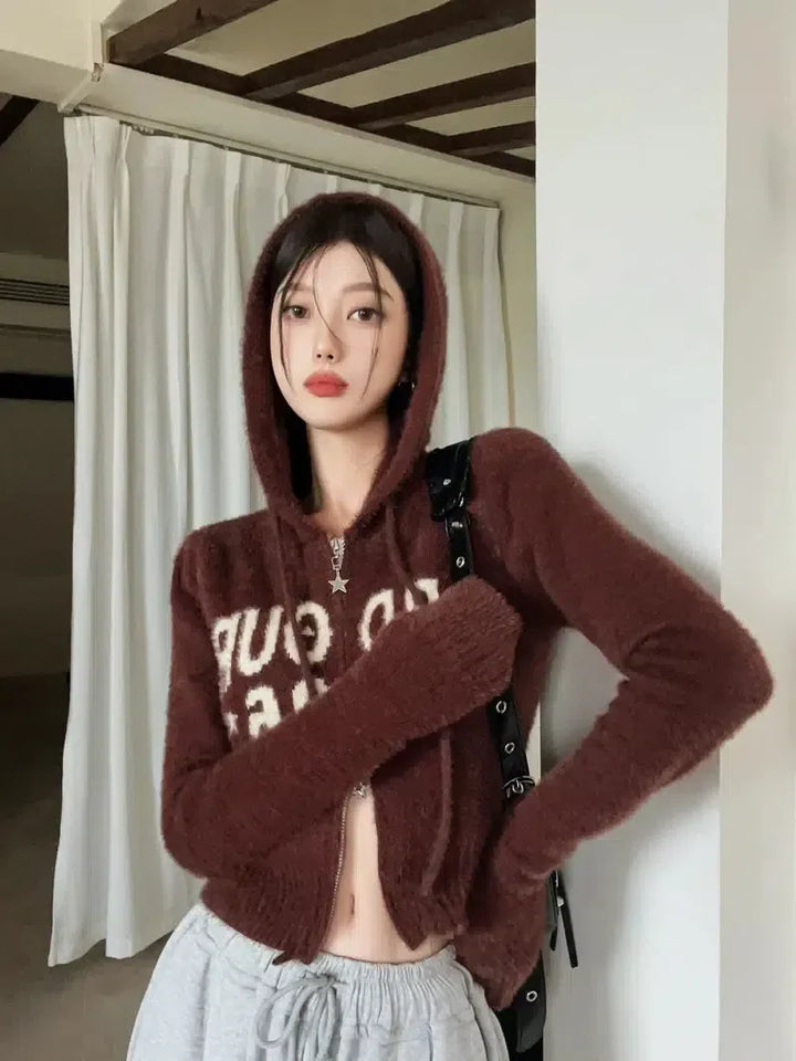 Fluffy Double Zip-Up Hoodie - Vedlit