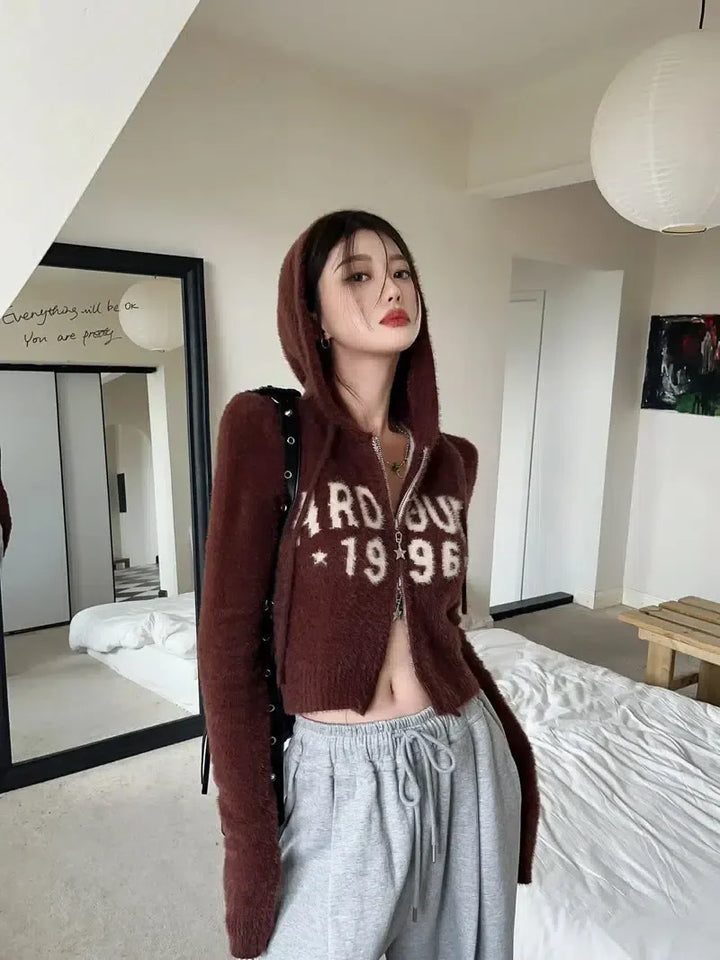 Fluffy Double Zip-Up Hoodie - Vedlit