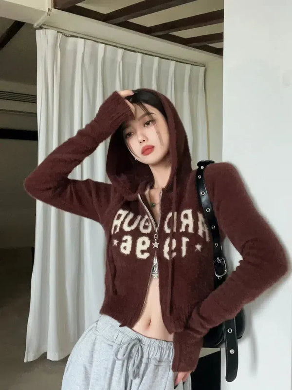 Fluffy Double Zip-Up Hoodie - Vedlit