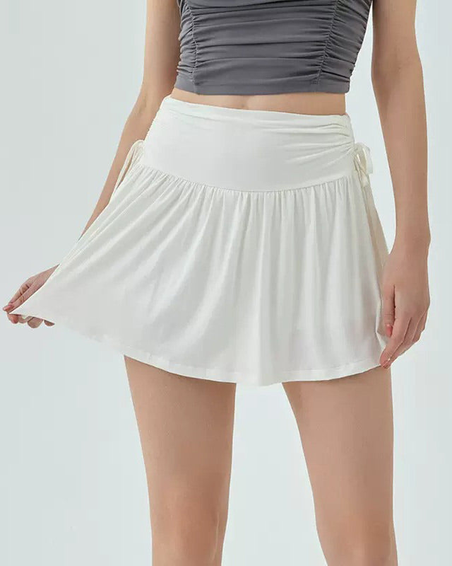 French Sun Tennis Skirt in White - Vedlit