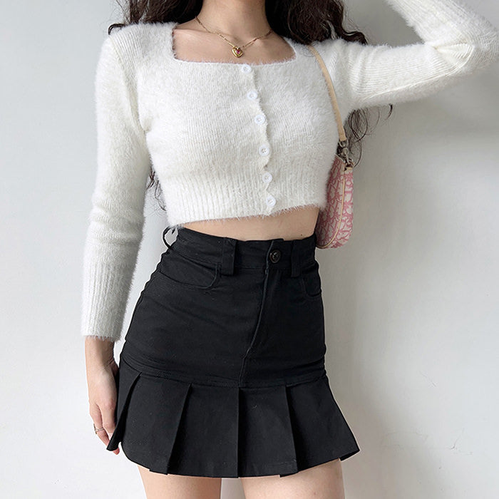 Fuzzy Cropped Cardigan - Vedlit