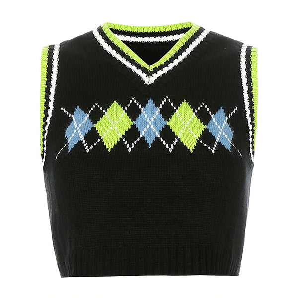 Gimme Sugar Argyle Vest - Vedlit